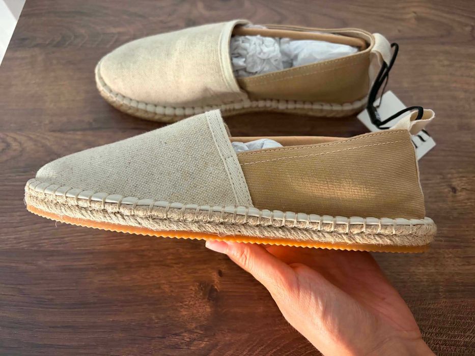 Alpergats combinada zara man sapatos verao alpercatas 40 castanhas