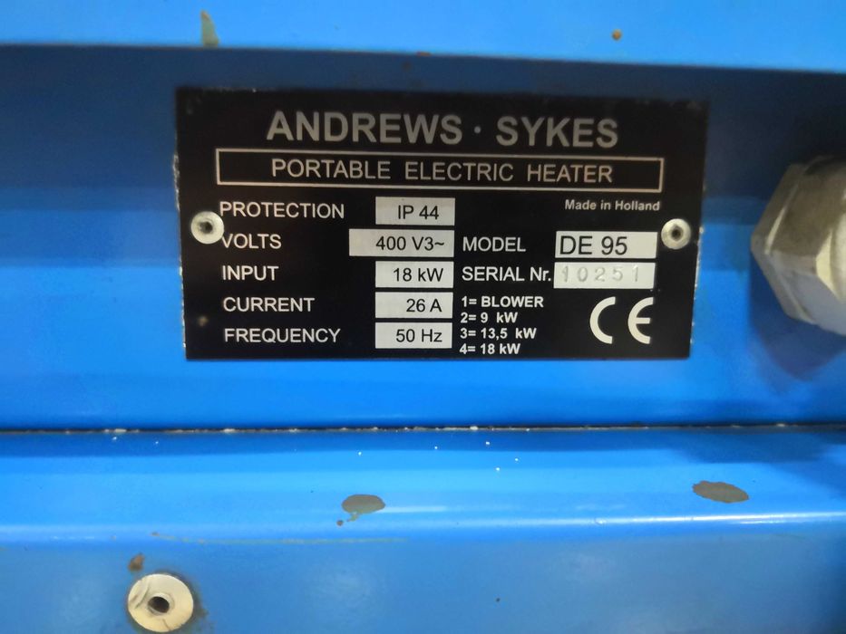 Nagrzewnica elektryczna 18KW DRYFAST DE95 gwarancja!!! 1220zł netto