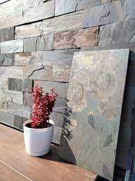 Płytki Łupek California Gold naturalny podłoga ściana elewacja kominek