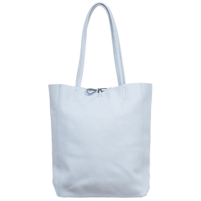 VERA PELLE torebka damska skórzana shopper na ramię V727 j.niebieska