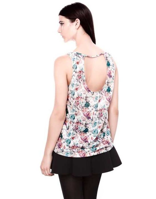 PULL&BEAR łączka FLORAL top KWIATY ramiąc 38 M