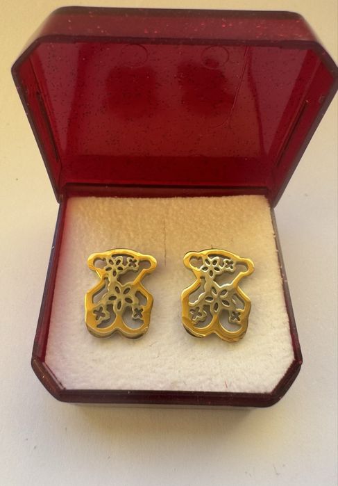 Серьги Мишки Тоус, гвоздики пуссеты в подарочной коробочке