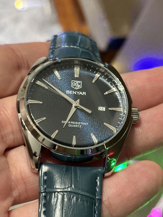 Часы benyar синие кварц
