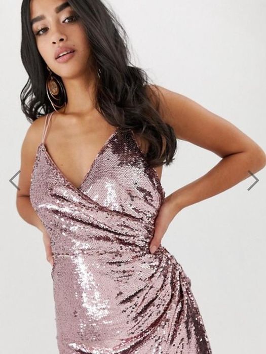 Платье нарядное в паетки asos 34 xs
