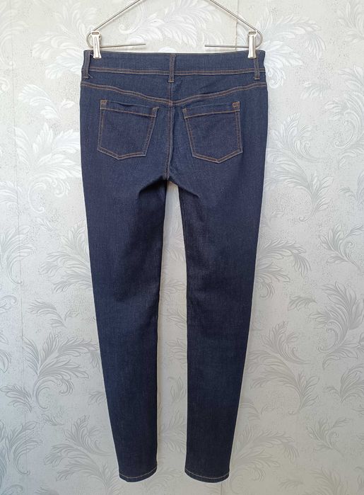 р 14/ євро 42 / 48-50 сині джинси штани стрейчеві вузькі скіні довгі