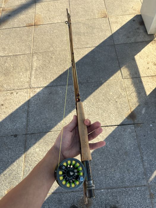 wędka muchowa + kołowrotek muchowy