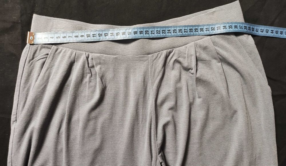 Spodnie joggero-haremki Change M, niebieskie w drobne paski, homewear