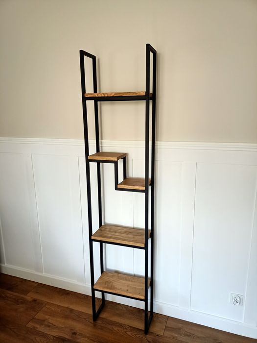 Regał loft, dębowy, słupek loft,  lite drewno industrial