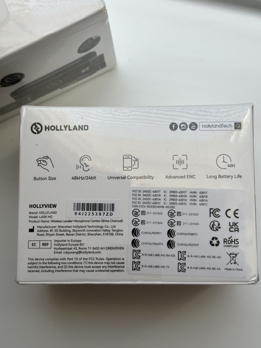 Hollyland Lark M2 Combo петлички, мікрофони, радіосистема