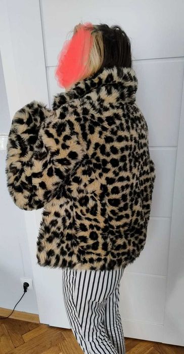 Sztuczne futerko z nadrukiem leoparda