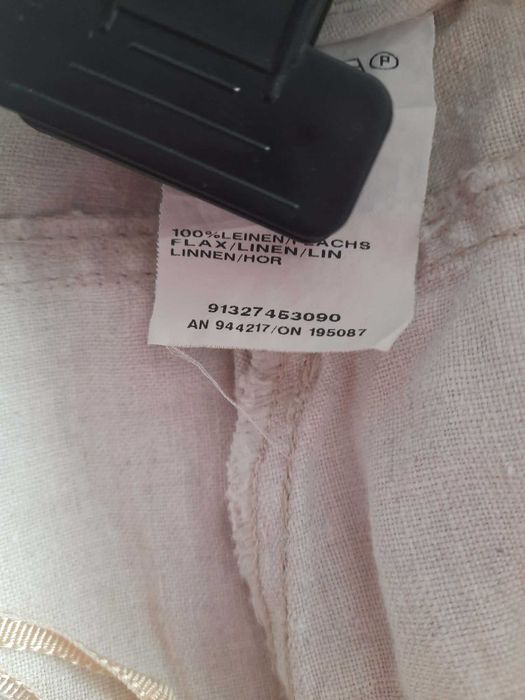 Spodnie lniane, jasny beż