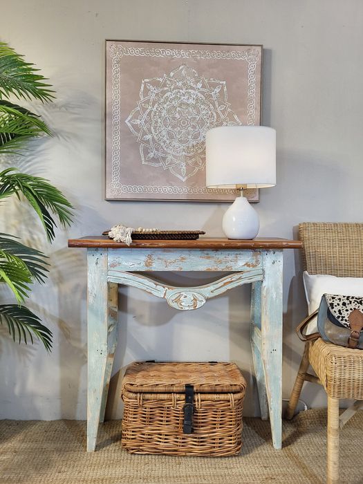 consola,  mesa, aparador,  verde agua, decoração,  rustico