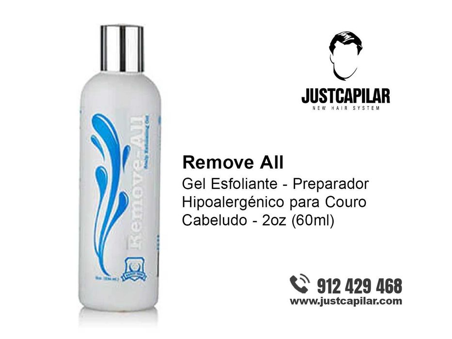 Remove All Gel Esfoliante - Preparador Hipoalergénico para Couro Cabeludo - 2oz (60ml) Próteses Capilares HD Premium | Justcapilar - Lisboa e Aveiro