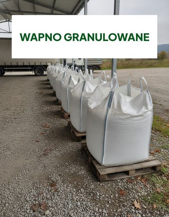 Wapno nawozowe granulowane węglanowe pod rzepak i zboża — do własnego rozsiewacza, bez pylenia, big bag 500/600 kg, atest OSChR, AGRIA