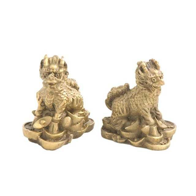 Статуэтка ЦИЛИНЬ или КИРИН 1 шт. 5Х5Х3 СМ бронза (желтая)