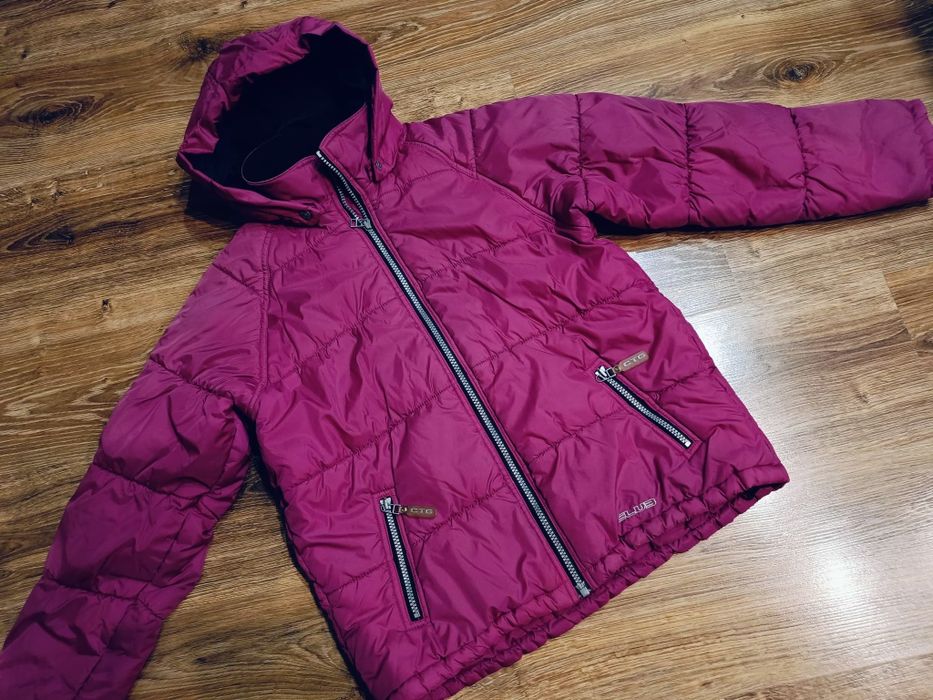 LINDEX lekka kurtka pikowana kaptur odpinany amarantowa pikowana 146