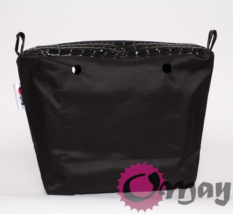 CZARNY organizer do OBAG MINI mieniący efekt 3D wkład 2 kieszenie OMAY