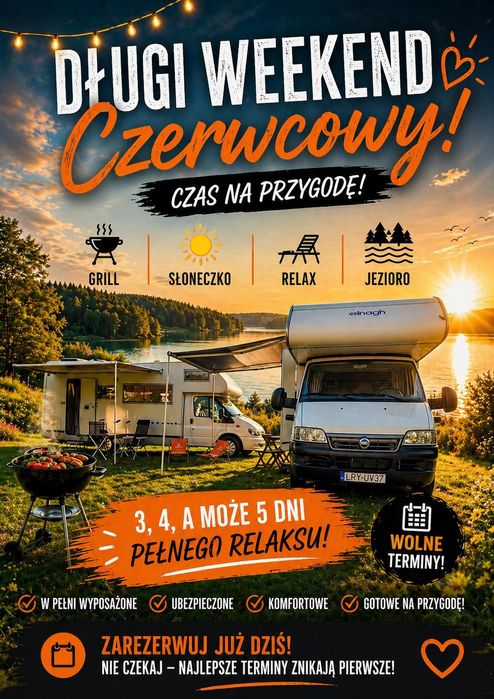 Wynajem Kamper ford 2.4d transit 2001 na 6 osób alkowa Głuska 93