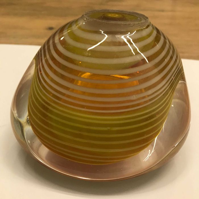 Unikatowa popielnica ozdobne szkło z PRL-u. Eryka Trzewik-Drost?