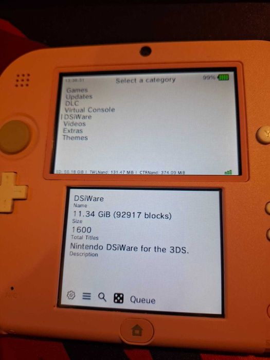 Nintendo 2DS Rosa e Branca modificada 64 GB