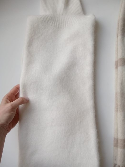 Nowy biały jasny śmietankowy damski sweter golf kaszmir cashmere S 36