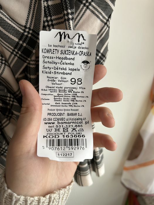 r. 98 nowa bawełniana sukienka w kratę