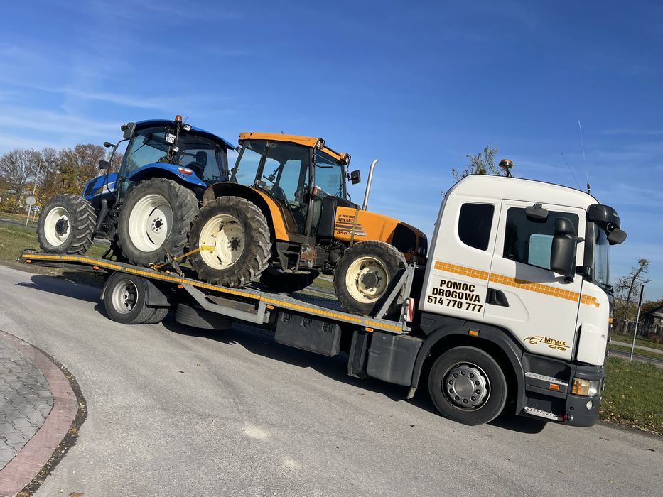 Pomoc drogowa, transport maszyn i urządzeń, holowanie, laweta 24H