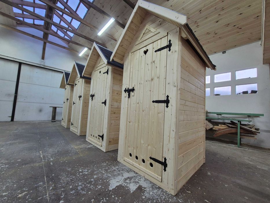 Toaleta drewniana PREMIUM solidna, duża, ogrodowa, świerk skandynawski