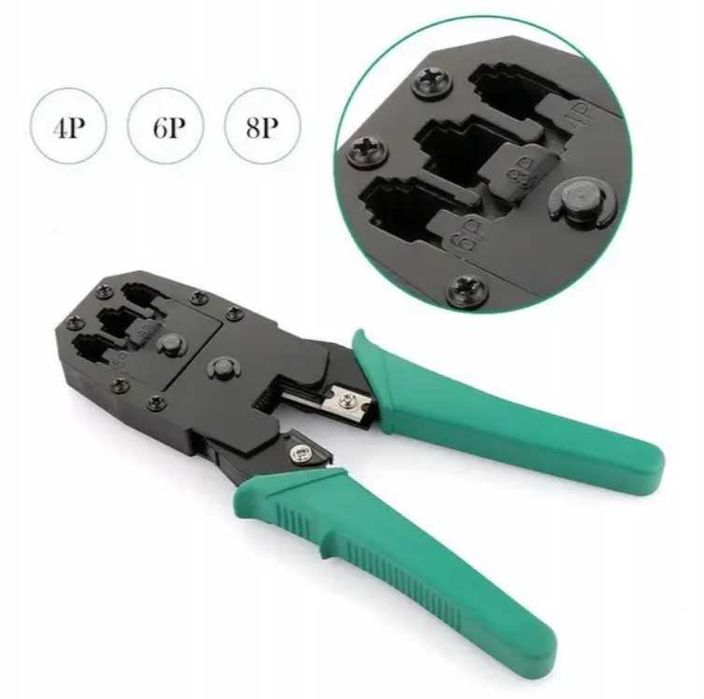 Обжимка, набор сетивика для монтажа,  RJ45 соединители, патчкорды