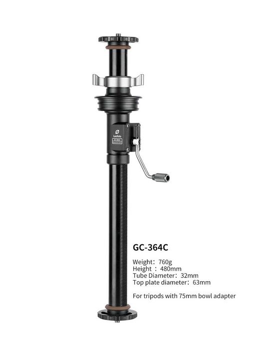 Tripé de carbono Leofoto Summit LM-364C + Coluna de engrenagem GC-364C