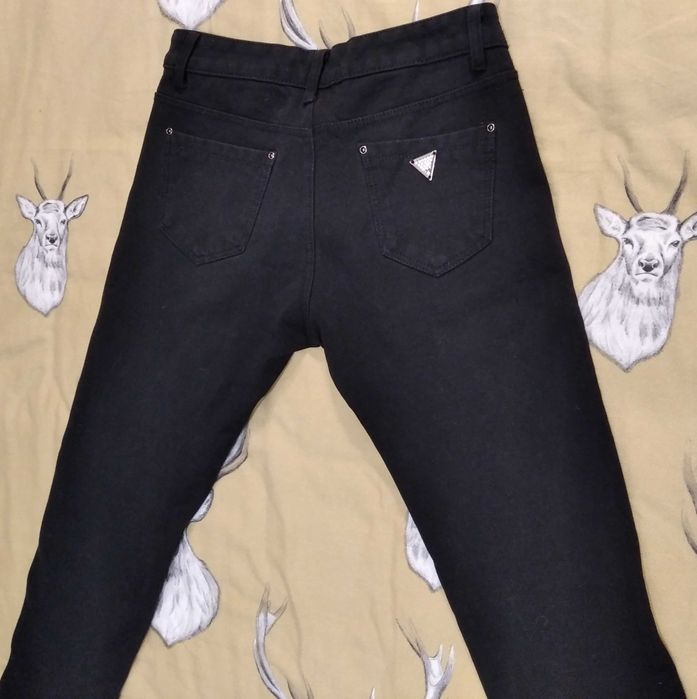 Утеплені, чорні, стрейчові легінси/джинси фірми Rose Mary, р.44-S