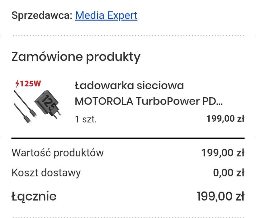 Ładowarka Motorola 125w