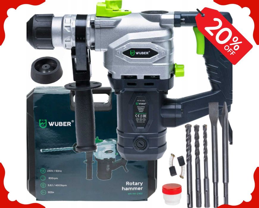 Nowa Wiertarka MŁOT UDAROWY Młotowiertarka + Dłuta Wiertła SDS+ (-20%)