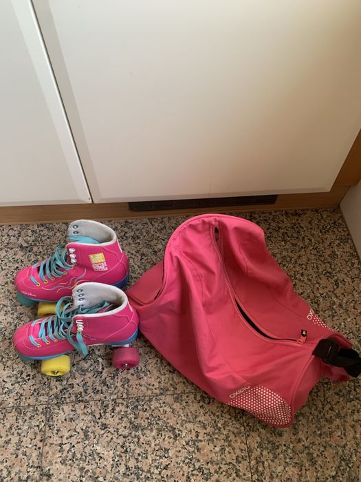 Krf Patins 4 Rodas Roller School Pph Rosa