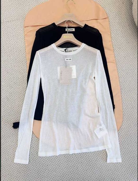 В наличии женский лонгслив MIU MIU , Миу Миу р36 (S) белый цвет