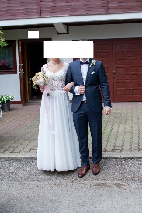 suknia ślubna r. 38 śmietanka