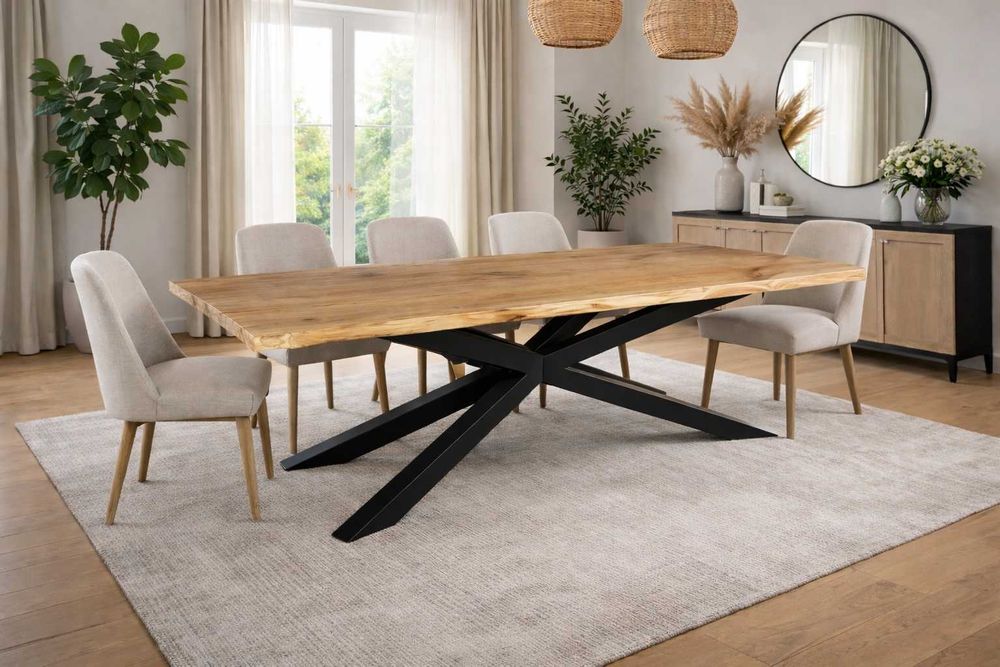 Stół Pająk Dębowy LOFT 100% Lite Drewno DĄB Rozkładany.