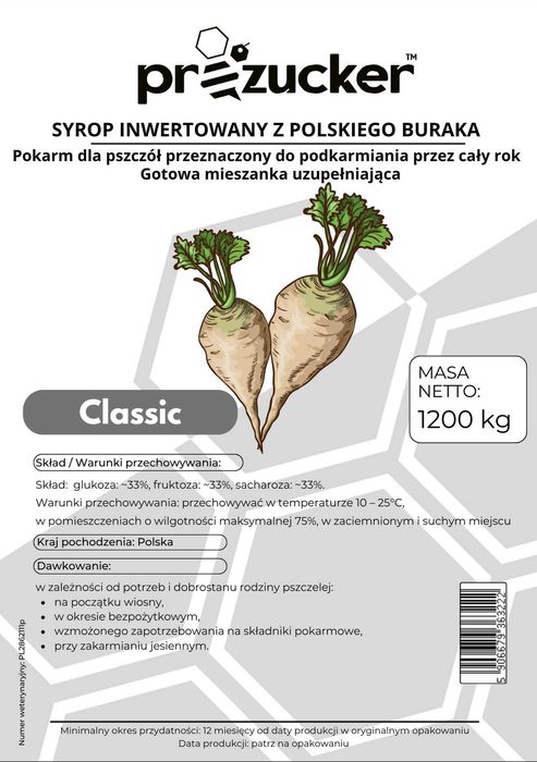 Syrop inwert proZucker pokarm dla pszczół POLSKI CUKIER paletopojemnik IBC 1200kg | Cukrowe.Com