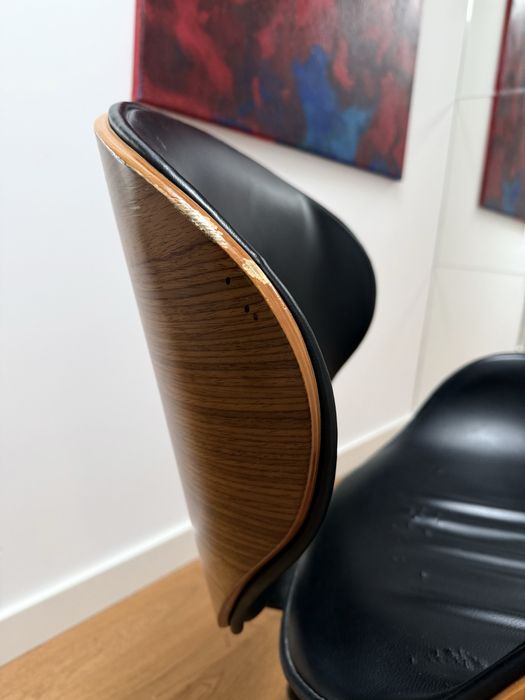 Stylowe krzesło obrotowe biurowe DESIGN orzech-czarny