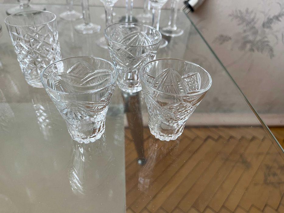 Хрустальные бокалы, рюмки,  СССР.