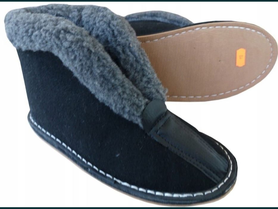 Bambosze męskie filcowe łapcie 45 rozmiar kapcie wysokie ciepłe