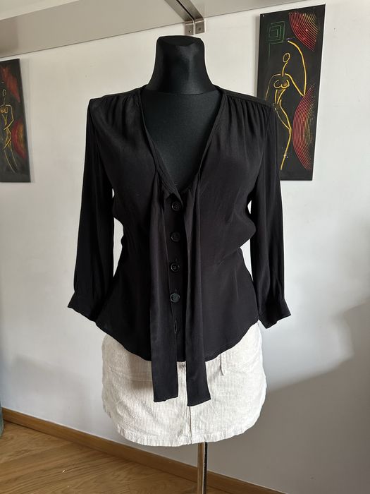 Elegancka koszula czarna Monki z wiazaniem