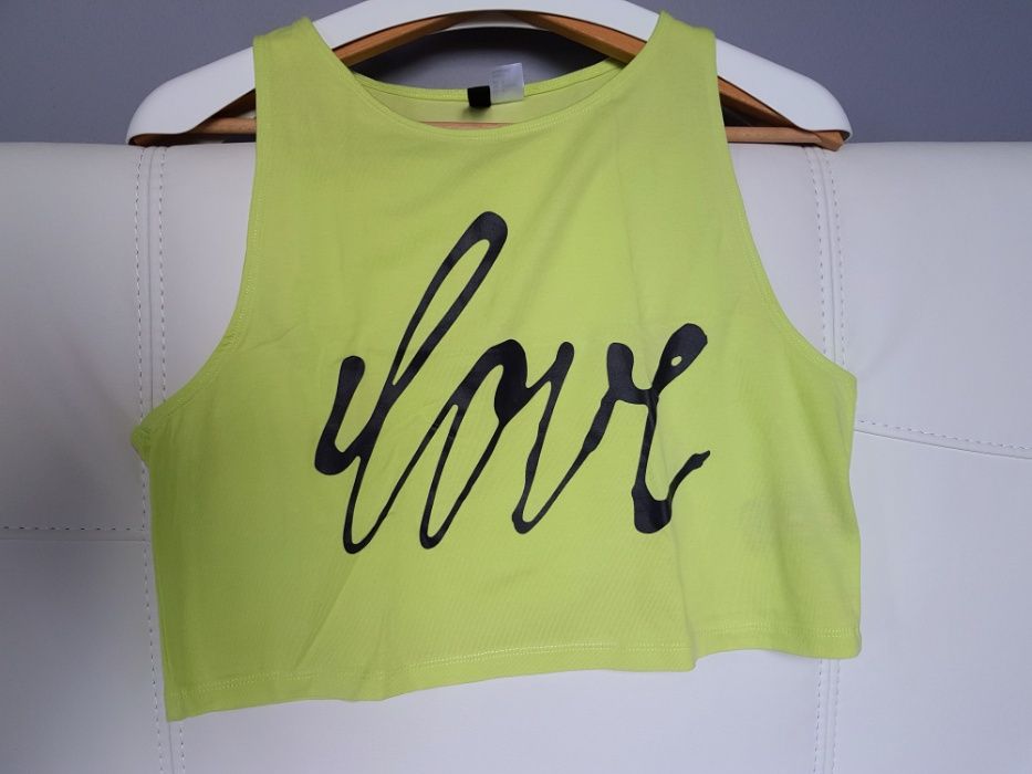NOWY seledynowy / zielony top H&M, XS / S / M / L