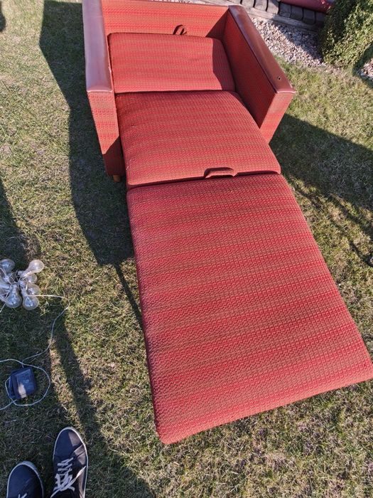 Fotel rozkładany amerykanka PRL