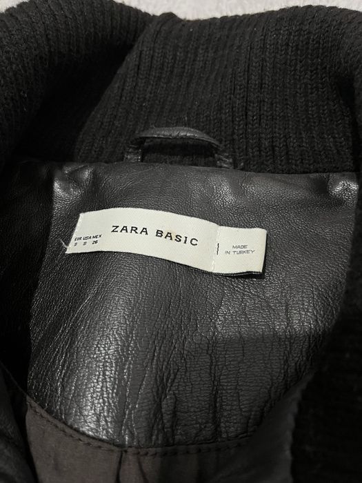 Zara r. S czekoladowa brazowa kurtka skorzana bomberka skora