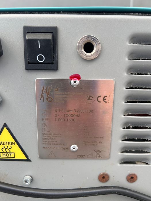 KAVO Stericlave B 2200 AUTOCLAVE DE ESTERILIZADOR DE ALTA VELOCIDADE
