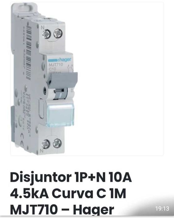 Vendo disjuntor hager novos 1p+n