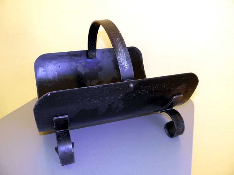 Kosz stojak nosidło do drewna na drewno kominkowe kuty rękodzieło