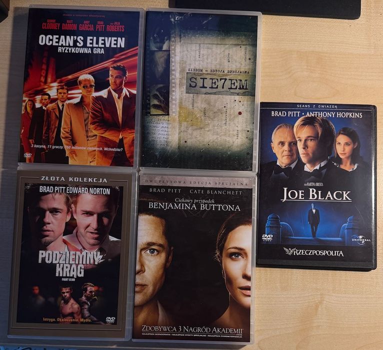 Pakiet 5 filmów DVD Brad Pitt | Siedem, Podziemny krąg, Joe Black