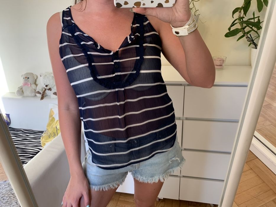 Gap bluzka marynarska w paski cienka na lato S